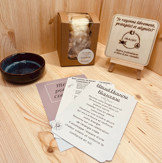 Coffret Bougie Rituel RAYONNE – Noix de Coco