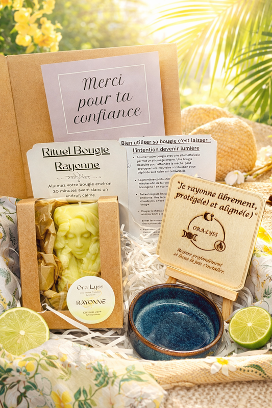 Coffret Bougie Rituel RAYONNE – Citron Vert