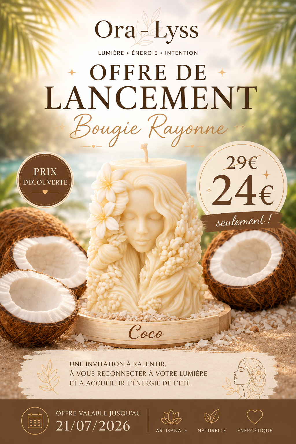 Bougie Rituel RAYONNE – Noix de Coco