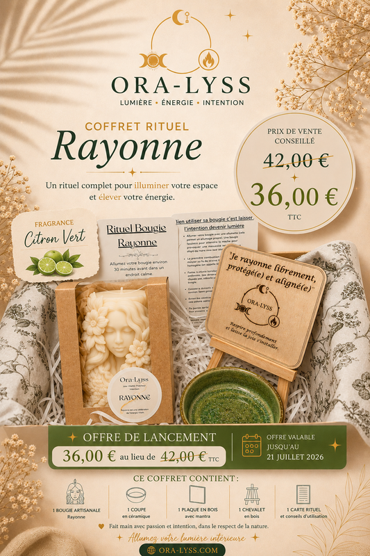 Coffret Bougie Rituel RAYONNE – Citron Vert