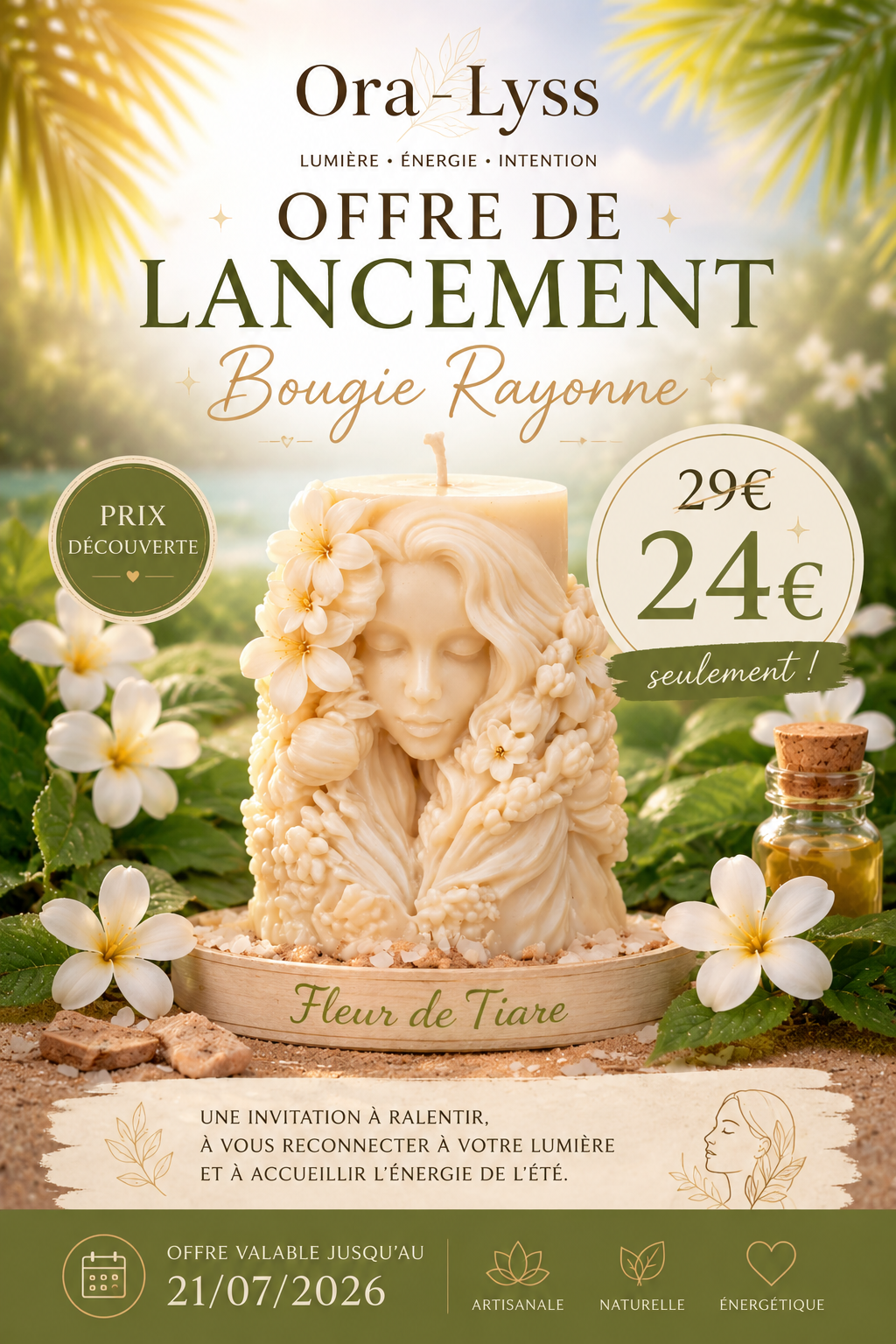 Bougie Rituel RAYONNE – Fleur de Tiaré